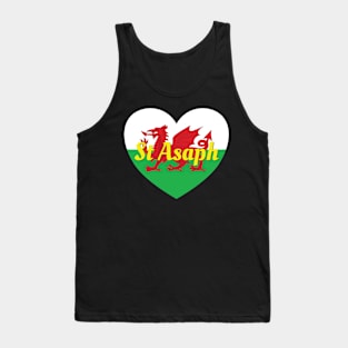 St Asaph Wales UK Wales Flag Heart Tank Top